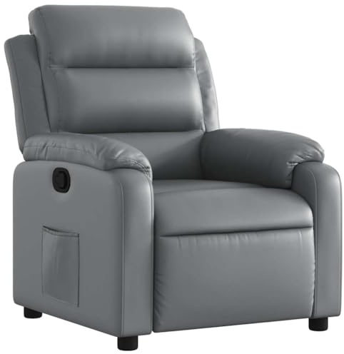 vidaXL Reclinerfåtölj grå konstläder, liggfåtölj, fåtölj, justerbar fåtölj, liggfåtöljer, fåtöljer, justerbara fåtöljer, lutningsbar fåtölj