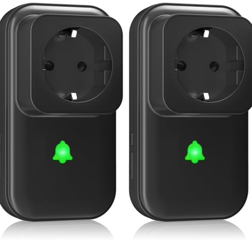 COTINSE 2Pack Alarma de Corte de Energía con LED | 0 a 110 dB con 5 Niveles, 7 Tonos de Timbre, Detector de Cortes de Energía, Monitor de Tensión, Para Congelador