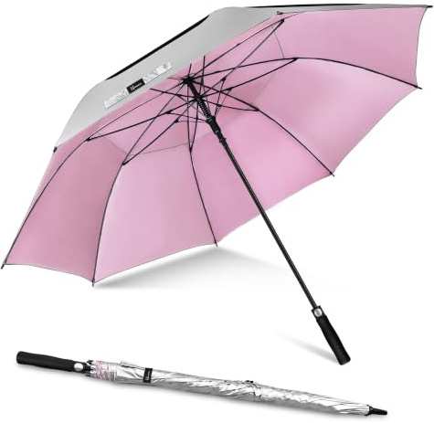 NINEMAX UV Schutz Golf Regenschirm Groß,Automatische öFfnen Golfschirm | M/L/XL/XXL,Golfschirm Mit Doppellagiger Schirmstoff