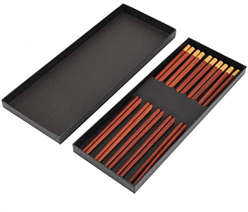 Palisandro, Juego de Palillos de Palisandro de Estilo Chino con Incrustaciones de Cobre para Familiares y Amigos, Comida Bendita Hecha a Mano y (CHICIRIS8ockznx4tu-12