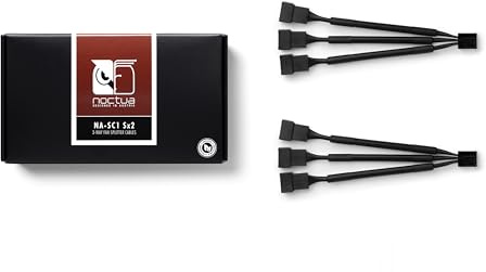 Noctua NA-SC1 Sx2, 3-Wege-PC-Lüfterverteilerkabel 2er Pack | Adapterkabel mit 4-PIN PWM-Steckern, auch mit 3-PIN-Lüftern kompatibel, abrieb- und hitzefest ummantelt, 2er-Set