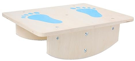 TOGEVAL Balance Board Hocker Aus Holz Kinder Gleichgewichtstrainer Sitzhocker Vestibuläres Trainingsgerät Für Kindergarten Sport Und Spielen