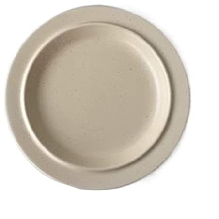 Hhmmei2024-23 Servizio Piatti Piatto da dessert Stoviglie rotonde semplici Piatto da colazione beige Piatto da insalata Cucina Ristorante Caffè Piatto semplice semplice ，Servizio da tavola
