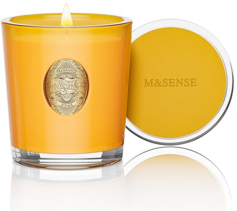 M&SENSE Bougie Parfumée en Pot Mango Musk, Bougie de Soja Naturelle Non Toxique,290g 10.2 oz,55 Heures de Combustion,Cadeau Parfait Pour Femme,Bougies Décoratives Colorées