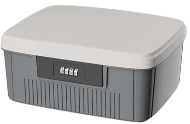 IGTOPS 2 Schicht Medizin Aufbewahrungsbox mit Kombinationsschloss, 25 × 20 × 10cm Erste Hilfe Doppelschichtig Medizinbox Medizin Box Medizin Organizer Aufbewahrungskoffer (Grau)