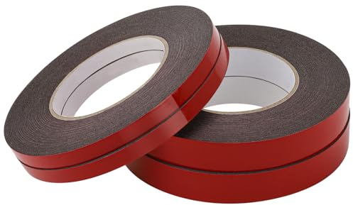 heedpeiur 4 Rollen Hitzebeständig Doppelseitiges Klebeband Doppelseitiges | Klebeband Extra Stark Klebestreifen Doppelseitig Multifunktionales Montageband für Wand und LED Streifen