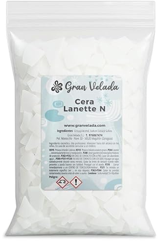 Gran Velada - Cera Lanette N 100 g | Emulsionante O/W para Cremas, Pomadas y Cosmética DIY | Base Autoemulsionante Aniónica | Textura Ligera, No Grasa