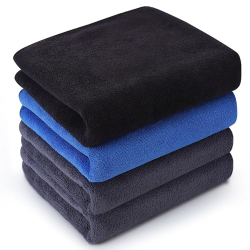 Meng Jiaran 4 Pack Microfibre Gym Towel Fast Drying, 75x35 cm Fast Drying Sports Gym Towel for Men Women, Super Absorbent Workout Towels for Yoga Travel, Gym Fitness, Camping (3 Colors)