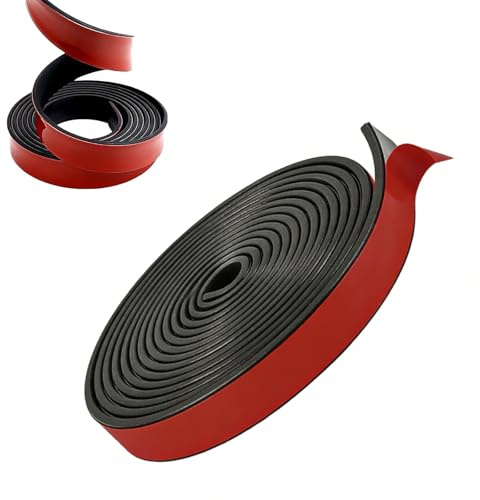 Bandes de Caoutchouc Adhésives, (20mm x 3mm x 3m) Tapis en Néoprène, Bandes de Caoutchouc Solide, Pour Le Rembourrage et la Réduction des Vibrations, Aucun Clou Nécessaire