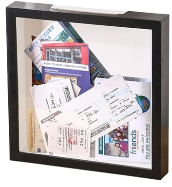 Travel Beatsake Box - Travel Adventure Challenge Archive Shadow Box | Marco De Imagen Con Ranura | 30x30x5cm Corrabajo Transparente Para La Sala De Estar En El Hogar Apartamento De Vacaciones Conciert