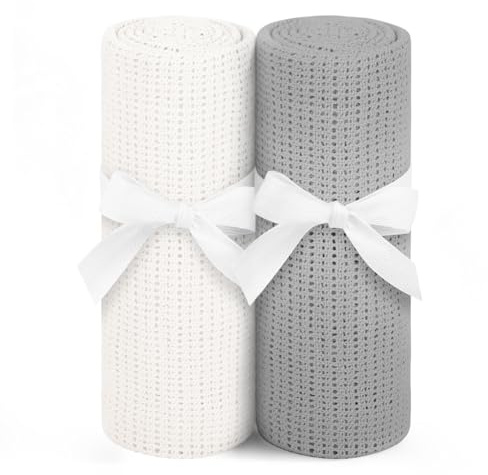 HAGOT Coperta per Neonati in Cotone, Adatta per Passeggino, Seggiolino Auto e Lettino,100 * 75 CM