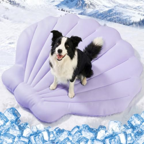 Tivray Tappetino Rinfrescante per Cani 100 × 100 cm Grande, Q-Max>0,5 Materassino Autorefrigerante, Doppia Faccia Fresco & Caldo, Lavabile in Lavatrice, Letto Fresco per Gatti,Senza Gel, Viola Macaron