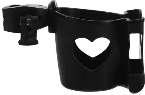 Ciieeo Portavasos para Bicicleta y Andador Soporte Ajustable para Teléfono, Base Antideslizante, Material Resistente, Compatible Cochecito de Ñiño, Color Negro, Accesorio Multiusos