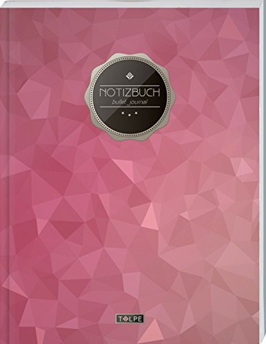 TULPE Bullet Journal A4 „C112 Royales Rot“ (140+ Seiten, Vintage Softcover, Punktkariertes Papier – Punktraster Notizbuch, Handlettering, Skizzenbuch, Zeichenbuch)