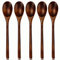 AOOSY Holzlöffel Esslöffel,5 Stück im japanischen Stil Küchengerät langen Griff Nanmu Holz Suppenlöffel Set zum Essen Mischen Rühren Kochen mit Box