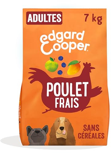 Edgard & Cooper Croquettes Chien Sans Céréales Pour Chiens Adultes Medium (7kg), Poulet Frais, Teneur En Fibres Equilibrée Pour Ventres Heureux, Recette Naturelle, Jamais De Farine Animale