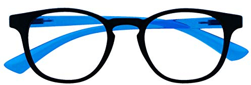 OPULIZE Bop Gafas Bloqueadoras de Luz Azul Niños Montura Redonda Negra Varillas Azules Protegen los Ojos Mejoran el Sueño Reducen los Dolores de Cabeza Ordenador Gaming Niños Niñas B47-B B47-B