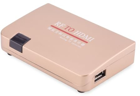 Convertisseur RF vers HDMI, Adaptateur de Modulateur HDMI Stable, Convertisseur Tout Standard Adaptateur Récepteur TV Analogique avec Télécommande, pour Projecteurs, Enseignement(Prise UE)