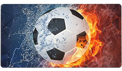 Soccer Ball Large Mouse Pad, 29.5 x 15.8 Inch, Extended Gaming Mouse Pad, Sports-Themed Computer Keyboard Mat for Home Office and Gaming Work