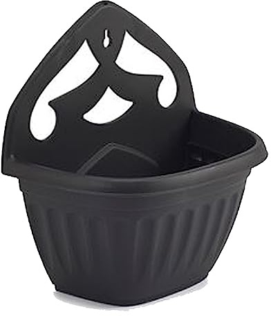 ZARVICZONIA Planters Pots - Wall Mounted for Plants and Flowers (Pack of 1, 2, 3, 4, 5) (Black 1 pc)