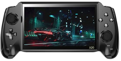 Powkiddy X20 Handheld Spielkonsole, Retro Spielekonsole Eingebaute 20000+ Spiele, 7 Zoll Großbildschirm, 8 Emulatoren, Handheld Emulator Konsole mit Kamera Video Musik eBook, 4500mAh