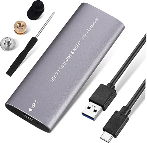 Veemoon Disque Dur Externe Portable Ssd M2 Nvme 1 to Aluminium USB Type-c Compatible Pc/Et Pratique