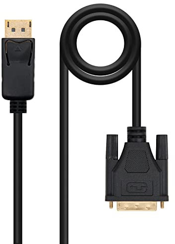 Brightium CABLE CONVERSOR DISPLAYPORT A DVI, 1 METRO, NEGRO, IDEAL PARA CONECTAR ORDENADORES A MONITORES Y PROYECTORES.