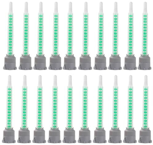 Tkxjry 20 pezzi Resina Ugelli Miscelatori, Ugello di Miscelazione, Statica Beccuccio Miscelatore, Ugelli Di Miscelazione Colla In Plastica, per Pistola per Silicone e Pistola per Colla AB(verde)