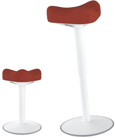 YRHome Sgabello da ufficio, ergonomico, sgabello da lavoro, sedia da scrivania, girevole a 360°, altezza regolabile 57-82 cm, per casa e ufficio, arancione