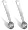 Nogeqi Juego de 7 cucharas medidoras de acero inoxidable, cucharas dosificadoras de 5 ml con mango largo, cuchara dosificadora de té plateada con métrica, cucharilla medidora, cuchara de café