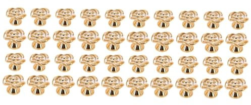 Homoyoyo 40pcs Rose Flower Decorative Cabinet Knobs Elegant Drawer Handles for Wardrobe and Furniture Pulls Rose Design
