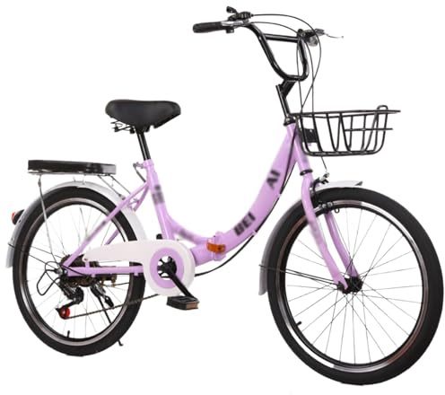 GLSQBVRP Vélo Pliant 20/22/24/26 - 21 Vitesses, Cadre en Acier Carbone, Vélo Pliable pour Les Trajets en Ville, Vélo Pliable avec Coussin