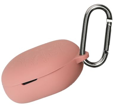 kwmobile Silikon Case für Anker Soundcore P20i Hülle - Kopfhörer Schutzhülle mit Karabiner - Geprägtes Muster Dark Rose