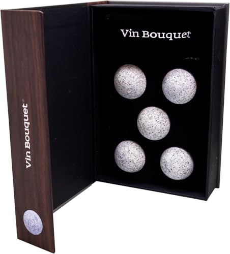 VB VIN BOUQUET FIE 1540 Set 5 Pietre Raffreddatrici Rotonde, Pietra Naturale Riutilizzabile, Raffreddamento Senza Diluire, Confezione Regalo