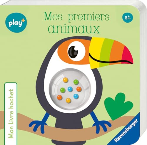 Ravensburger Play + - Mon livre hochet : Mes premiers animaux - Livre jouet bébé dès 6 mois - 13099029