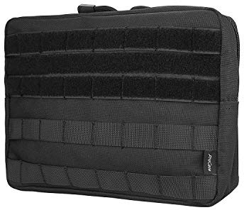 ProCase Taktisch Militär Molle Beutel mit Halteschlaufe, Multi Funktion EDC Tragetasche Admin Tasche Pouch Universal Zubehör Halter für Magazine, Landkarte kleine Werkzeuge -Schwarz | Horizontale Mehrzweck-Werkzeugtasche für Magazine, Taschenlampe, Karte für Outdoor-Aktivitäten