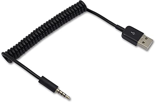 Casoter Câble audio auxiliaire, adaptateur audio USB vers jack 3,5 mm, USB 2.0 mâle, câble de synchronisation et de charge, pour lecteurs MP3, MP4, enregistreur vocal et haut-parleur