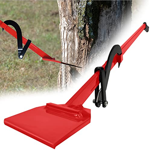 NAIZY Sollevatore abbattimento tronchi 130 cm gancio girevole Giratronchi abbattere alberi bordi forgiati manico lungo antiscivolo, rosso