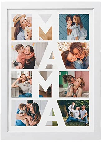 Genérico Lámina personalizada Mamá con marco blanco, regalo Día de la Madre