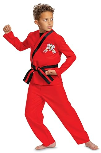 Disguise Cobra Kai Eagle Fang Kids Costume, Official Cobra Kai Cosutme Gi with Belt and Pants, Child Size (10-12)