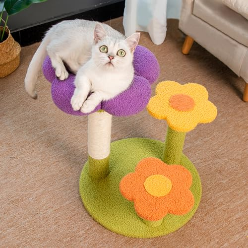 MODUSKYE Katzen-Kratzbaum, 45,7 cm hoch, 3-lagig, Katzennest mit Spielspielzeug, gemütlich, flauschig, Kletterbaum, Turm, Indoor-Aktivität