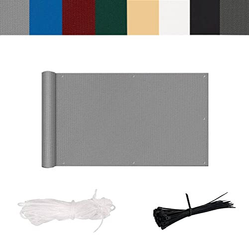 AEREY Balkonsichtschutz 110x900cm Nylon Kabelbinder Und Kordel Balkonbespannung Mit Kabelbinder Extra Kordel Sichtschutz für Gartenzaun und Balkongeländer