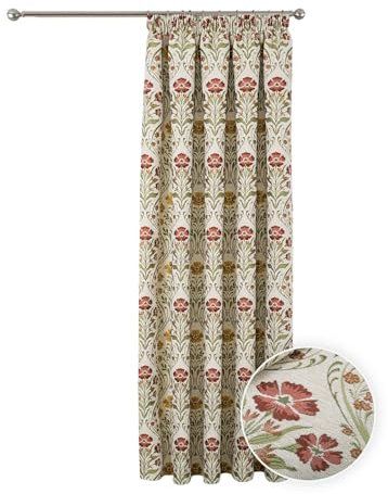 The Mill Shop Vermont Fully Lined Tapestry Door Curtain - 1 Panel, 65 x 84 (165 x 213cm), Thermal Front Door Curtain with Pencil Pleat
