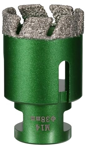 Vearter 38 mm Diamond Core Drill Bit, M14 Thread Connection Masonry Hole Saw, Vacuum Brazed Hollow Hole Cutter for Tile, Marble, Granite, Porcelain, Concrete, Quartz Stone