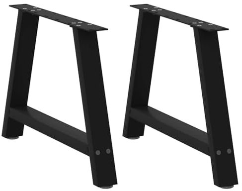 vidaXL Couchtischbeine A-Form 2 Stk. Schwarz 60x(42-43) cm Stahl
