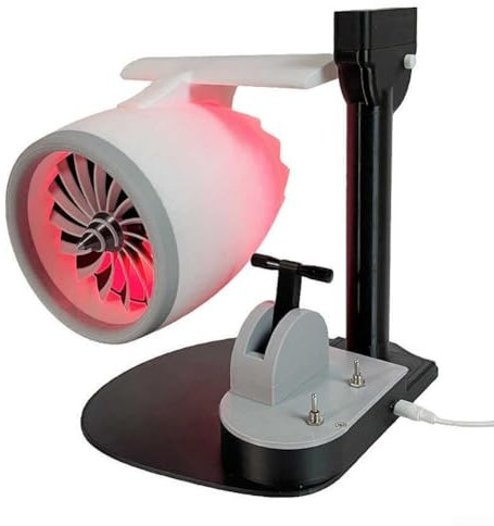 Ventilatore da tavolo Turbofan dal design unico, con funzione umidificatore e luce rossa per un'esperienza coinvolgente (rosso)