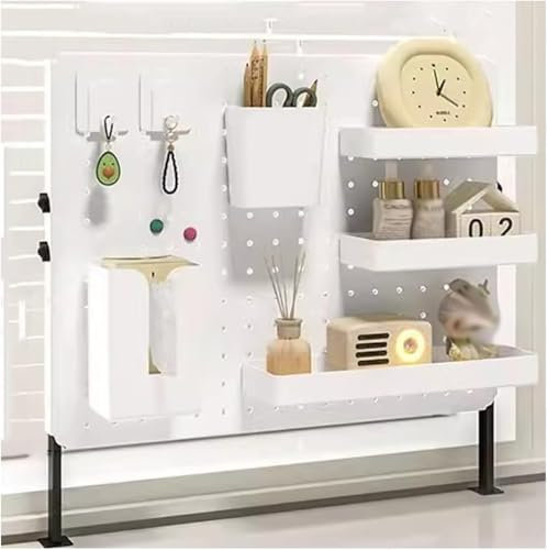 Panneau perforé de commande murale, étagère de bureau, organisateur de bureau réglable avec présentoir en panneau perforé en métal, panneau d'organisation d'outils de panneau perforé en métal(Vertical