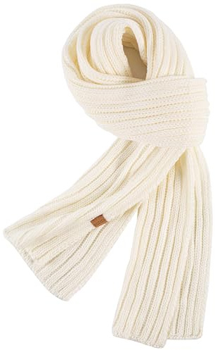 PIOZAED Echarpe chaude en tricot côtelé pour femmes, écharpe d'hiver douce et longue pour réchauffer le cou par temps froid