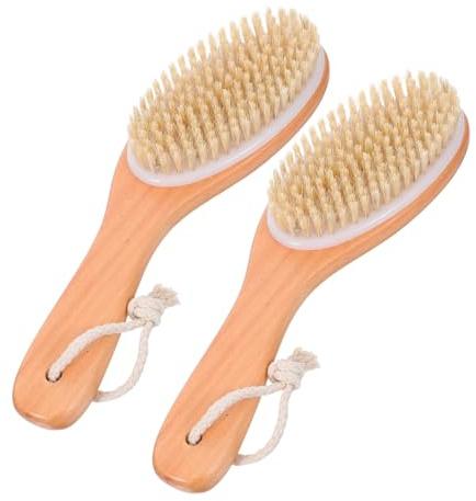 VALICLUD 2stücke Massagebürste Aus Holz Für Körper Rückenbürste Mit Langem Griff Für Dusche Und Badewanne Peeling-körperbürste Mit Weichen Borsten Für Sanfte Hautreinigung
