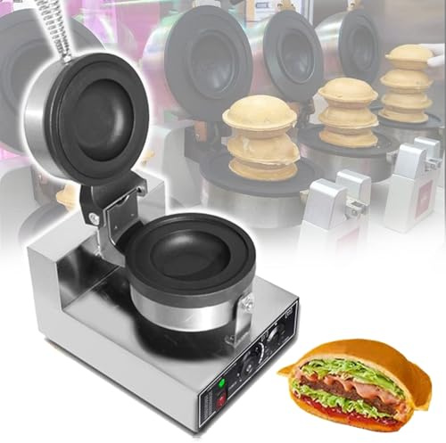 OWOHYG Macchina per Hamburger elettrica Commerciale, Macchina per Hamburger Antiaderente, pressa per Hamburger, Stampo per Hamburger con Gelato da 1200 W, 50-300 °C, per la casa